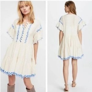 FREE PEOPLE Santiago Embroidered Mini Endless Summer Dress Small